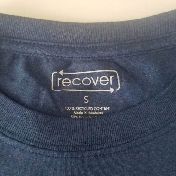 RECOVER Aviar Logo Recover T-Shirt (Short‎ Sleeve) 50-50 Blend Size S Color Blue - Picture 4 of 5